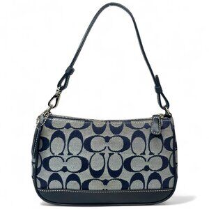 Coach Navy Blue Signature Shoulder Bag